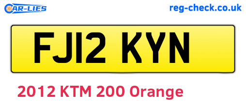 FJ12KYN are the vehicle registration plates.