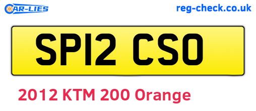 SP12CSO are the vehicle registration plates.