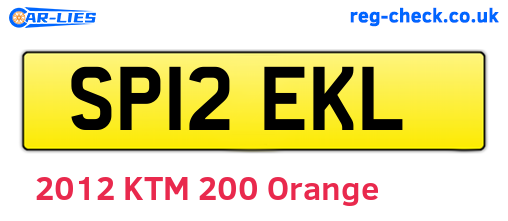 SP12EKL are the vehicle registration plates.