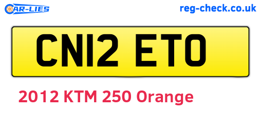 CN12ETO are the vehicle registration plates.