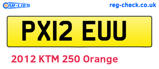 PX12EUU are the vehicle registration plates.