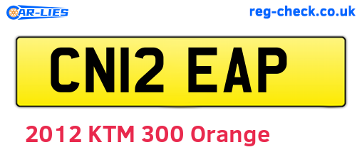 CN12EAP are the vehicle registration plates.
