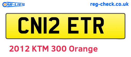CN12ETR are the vehicle registration plates.