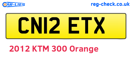 CN12ETX are the vehicle registration plates.