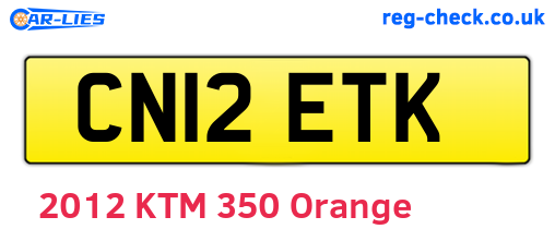 CN12ETK are the vehicle registration plates.