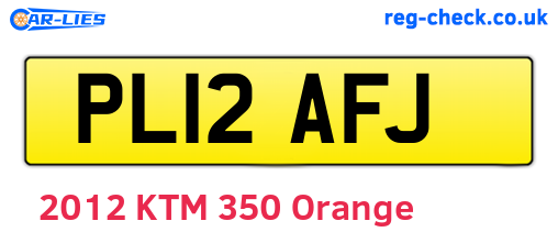 PL12AFJ are the vehicle registration plates.