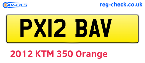 PX12BAV are the vehicle registration plates.