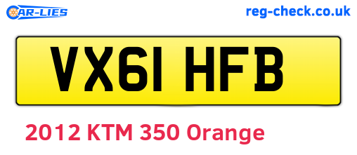VX61HFB are the vehicle registration plates.