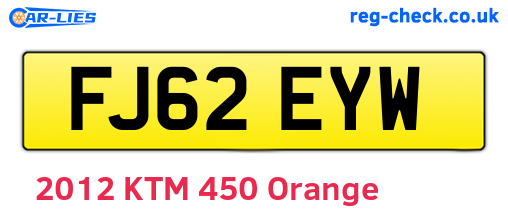 FJ62EYW are the vehicle registration plates.