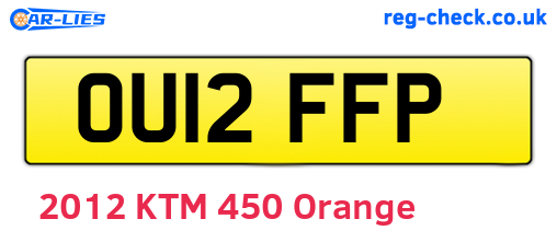 OU12FFP are the vehicle registration plates.