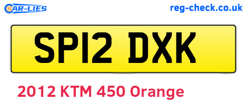 SP12DXK are the vehicle registration plates.