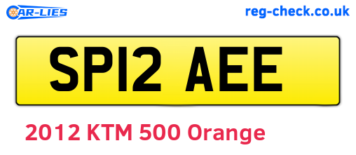 SP12AEE are the vehicle registration plates.