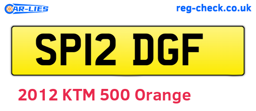 SP12DGF are the vehicle registration plates.