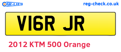 V16RJR are the vehicle registration plates.