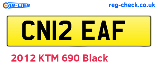 CN12EAF are the vehicle registration plates.
