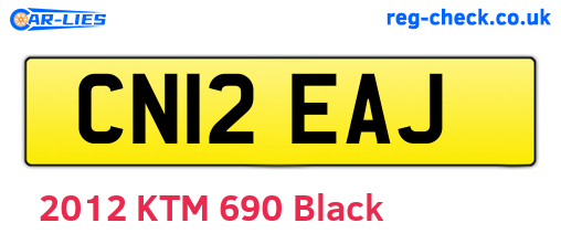 CN12EAJ are the vehicle registration plates.