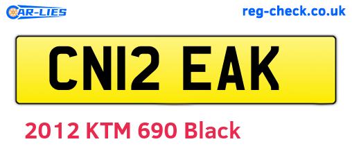 CN12EAK are the vehicle registration plates.