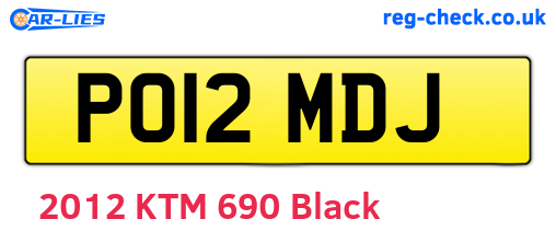 PO12MDJ are the vehicle registration plates.