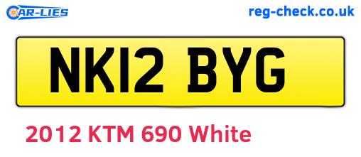 NK12BYG are the vehicle registration plates.