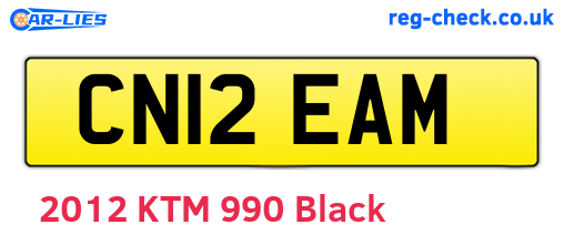 CN12EAM are the vehicle registration plates.