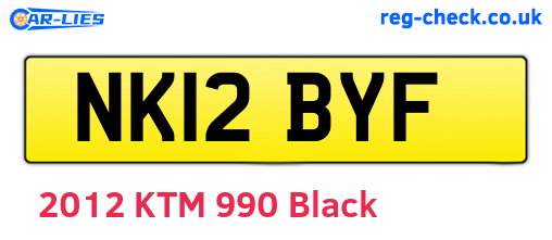 NK12BYF are the vehicle registration plates.