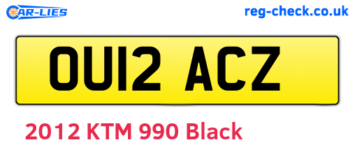 OU12ACZ are the vehicle registration plates.