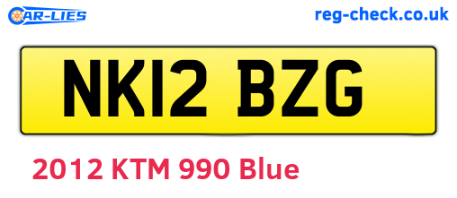 NK12BZG are the vehicle registration plates.