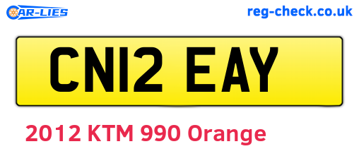 CN12EAY are the vehicle registration plates.