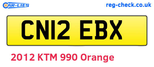 CN12EBX are the vehicle registration plates.
