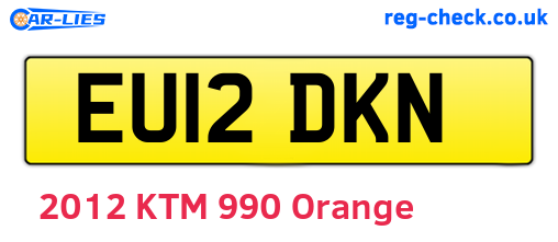 EU12DKN are the vehicle registration plates.
