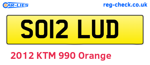 SO12LUD are the vehicle registration plates.