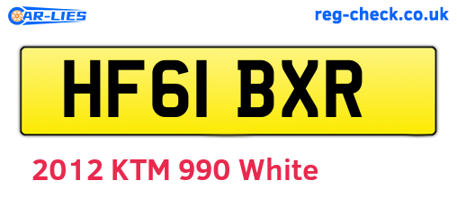 HF61BXR are the vehicle registration plates.