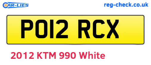 PO12RCX are the vehicle registration plates.