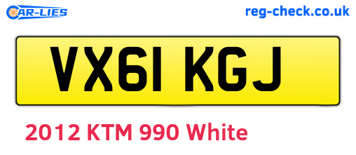 VX61KGJ are the vehicle registration plates.