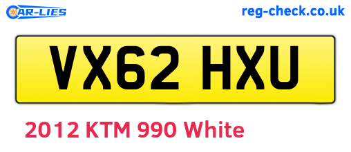 VX62HXU are the vehicle registration plates.