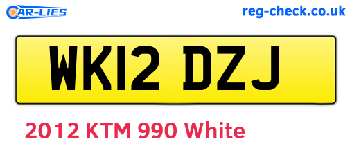 WK12DZJ are the vehicle registration plates.