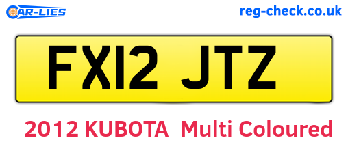 FX12JTZ are the vehicle registration plates.