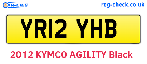 YR12YHB are the vehicle registration plates.