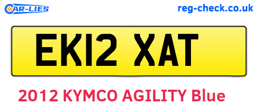 EK12XAT are the vehicle registration plates.