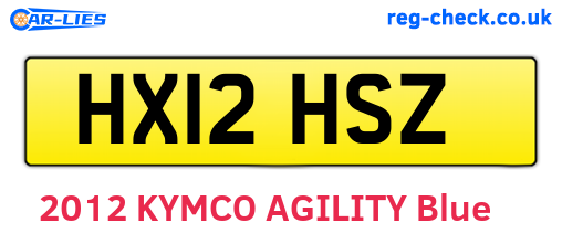 HX12HSZ are the vehicle registration plates.