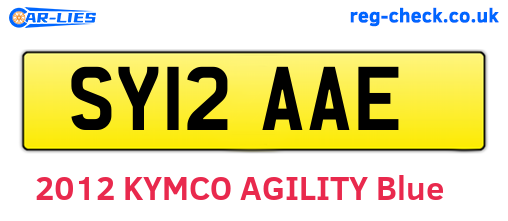SY12AAE are the vehicle registration plates.