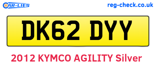 DK62DYY are the vehicle registration plates.