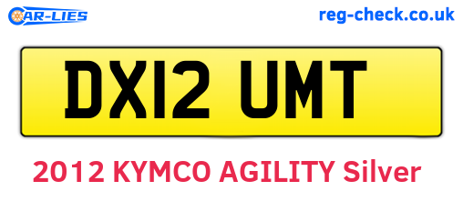 DX12UMT are the vehicle registration plates.