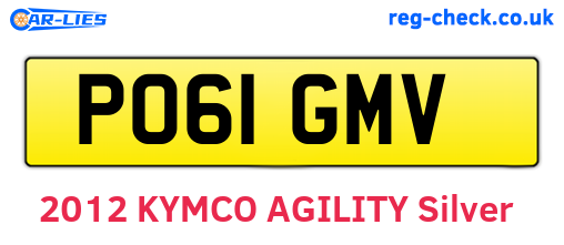PO61GMV are the vehicle registration plates.