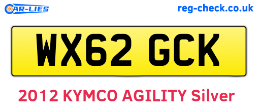 WX62GCK are the vehicle registration plates.