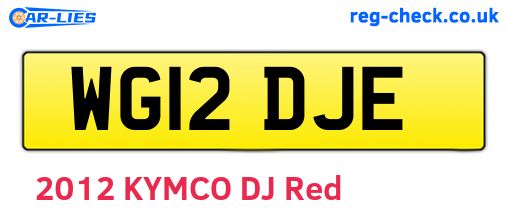 WG12DJE are the vehicle registration plates.