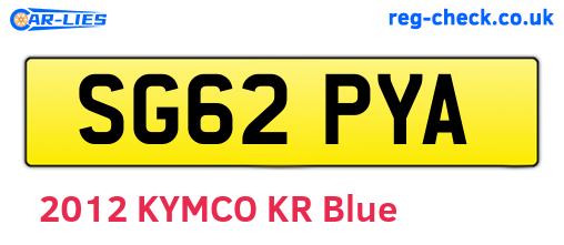 SG62PYA are the vehicle registration plates.