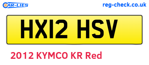 HX12HSV are the vehicle registration plates.