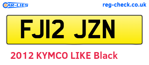 FJ12JZN are the vehicle registration plates.