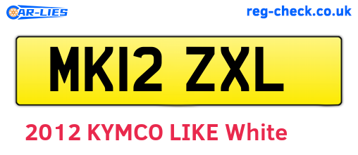 MK12ZXL are the vehicle registration plates.